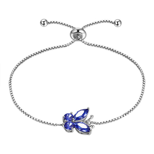 Tokyo Mart Butterfly Bracelet Birthstone December Tanzanite Women Girls Jewelry Birthday Gift