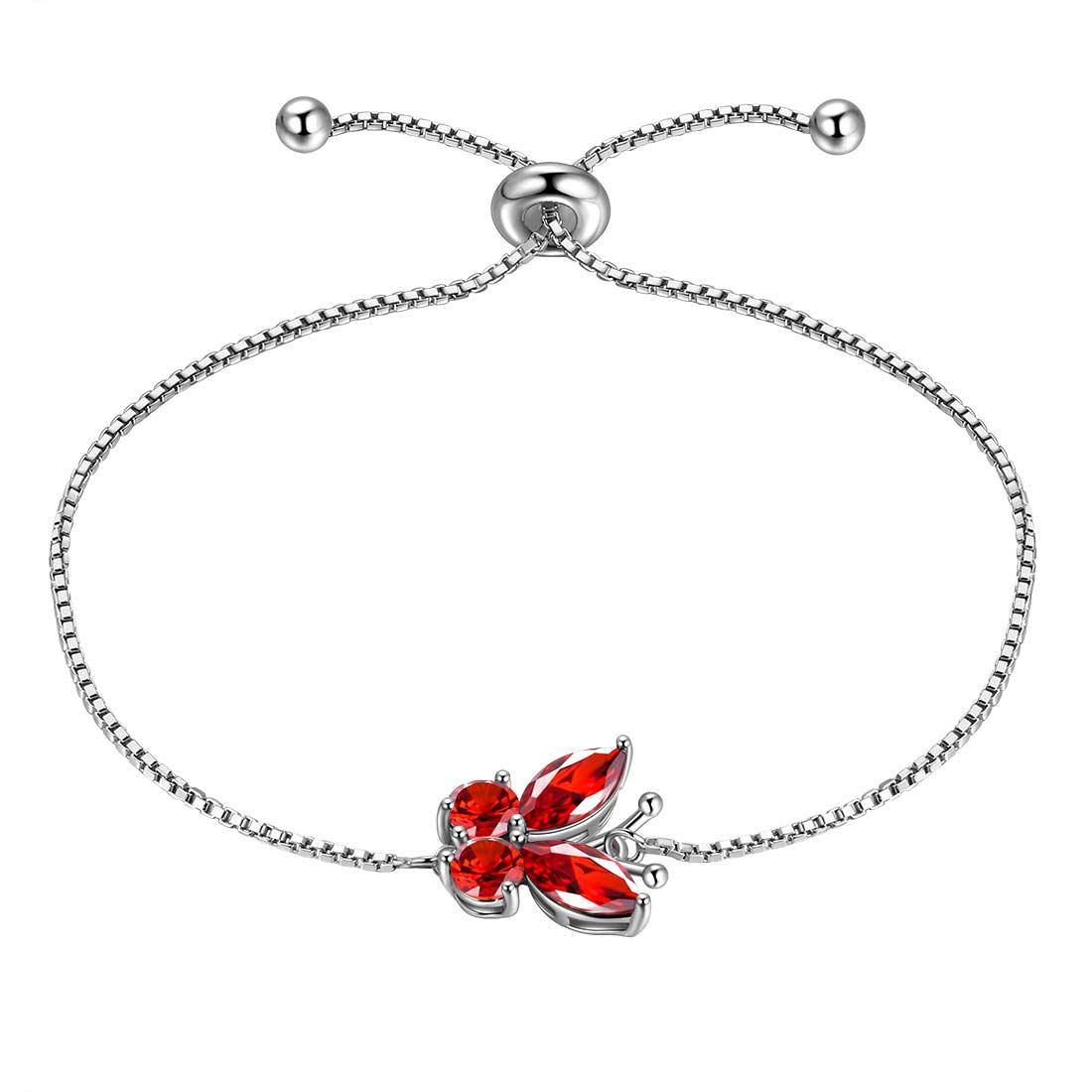 Tokyo Mart Women Butterfly Bracelet Birthstone Jewelry Gift Girls 925 Sterling Silver