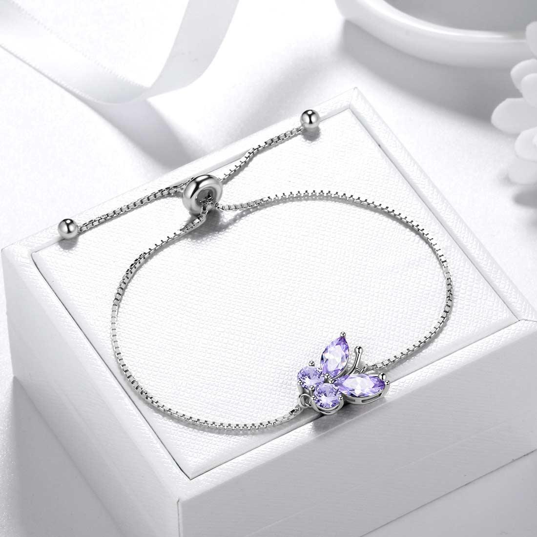 Tokyo Mart Butterfly Bracelet Birthstone June Alexandrite Women Girls Jewelry Birthday Gift