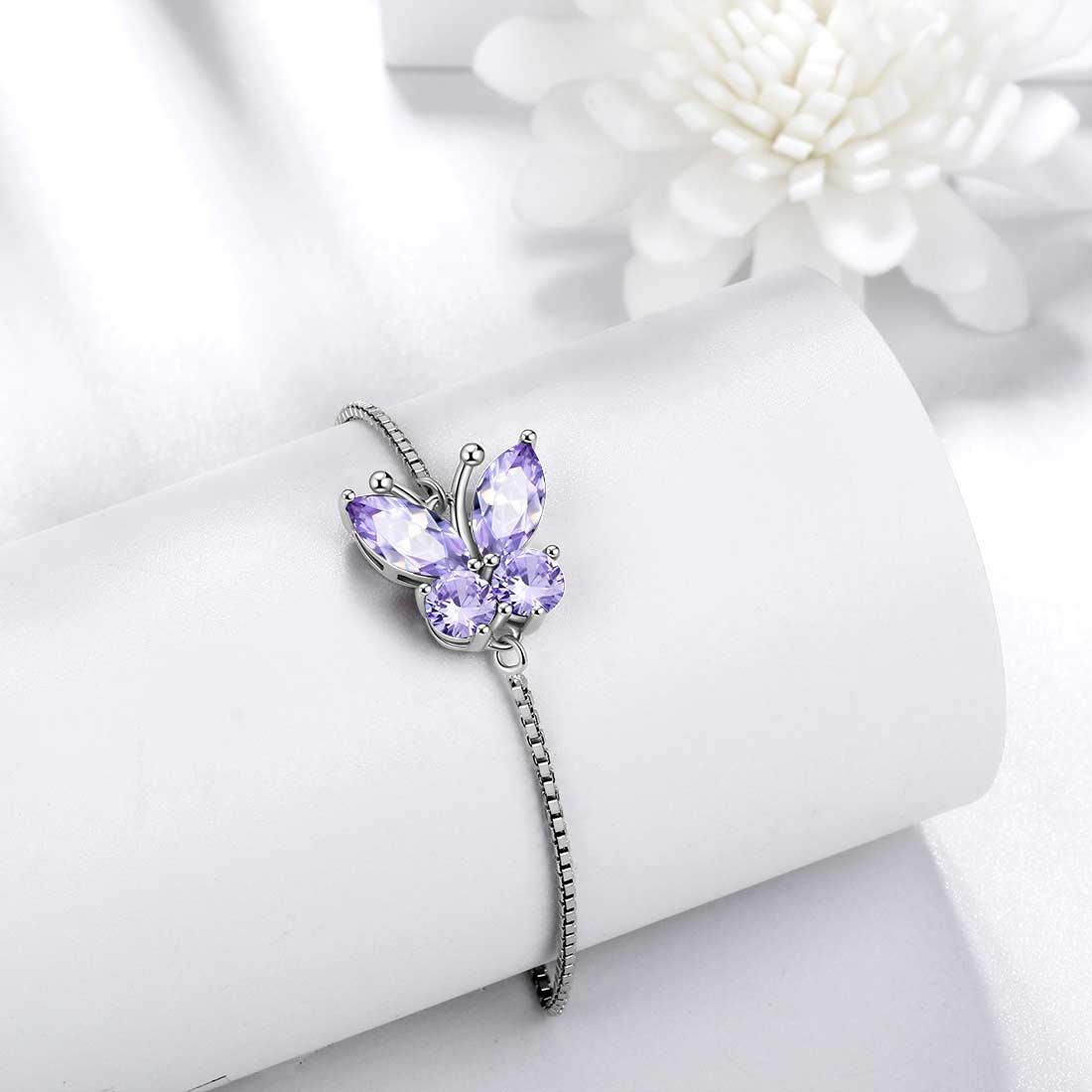 Tokyo Mart Butterfly Bracelet Birthstone June Alexandrite Women Girls Jewelry Birthday Gift