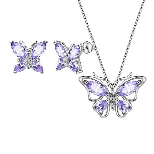 Tokyo Mart Butterfly Jewelry Set Birthstone June Alexandrite Women Girls Birthday Gift