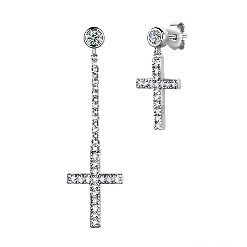 Tokyo Mart Women Cross Earrings 925 Sterling Silver Stud Dangle Earrings Christian Religious Jewelry Mens Easter Gifts