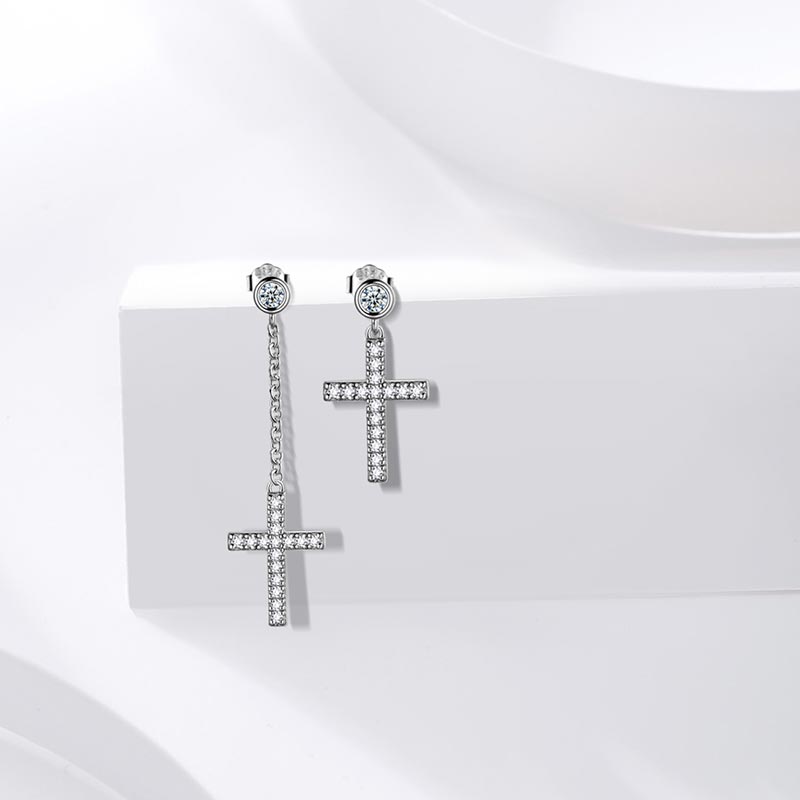 Tokyo Mart Women Cross Earrings 925 Sterling Silver Stud Dangle Earrings Christian Religious Jewelry Mens Easter Gifts