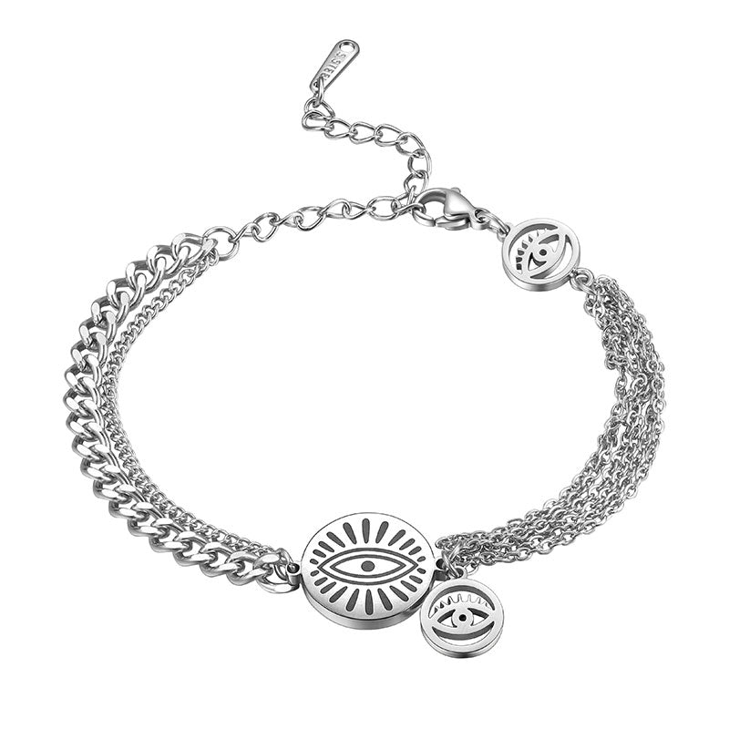 Tokyo Mart Women Evil Eye Link Bracelets Jewelry Stainless Steel