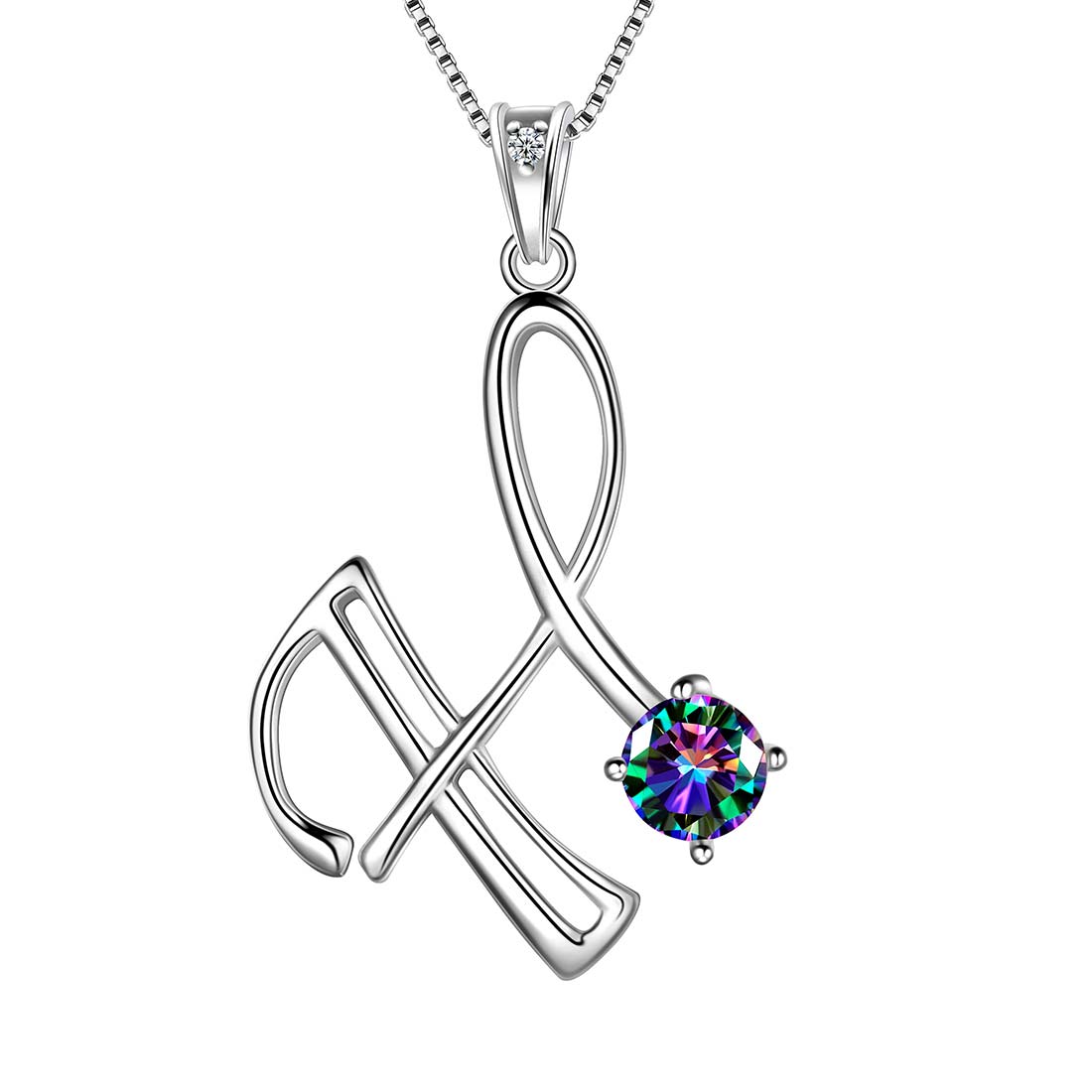 Tokyo Mart Women Initial H Letter Pendant Necklace Girl Name Jewelry Gift 925 Sterling Silver