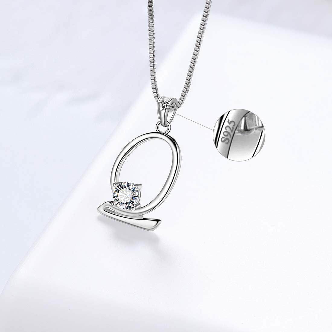 Tokyo Mart Women Initial Q Letter Pendant Necklace Girl Name Jewelry Gift 925 Sterling Silver