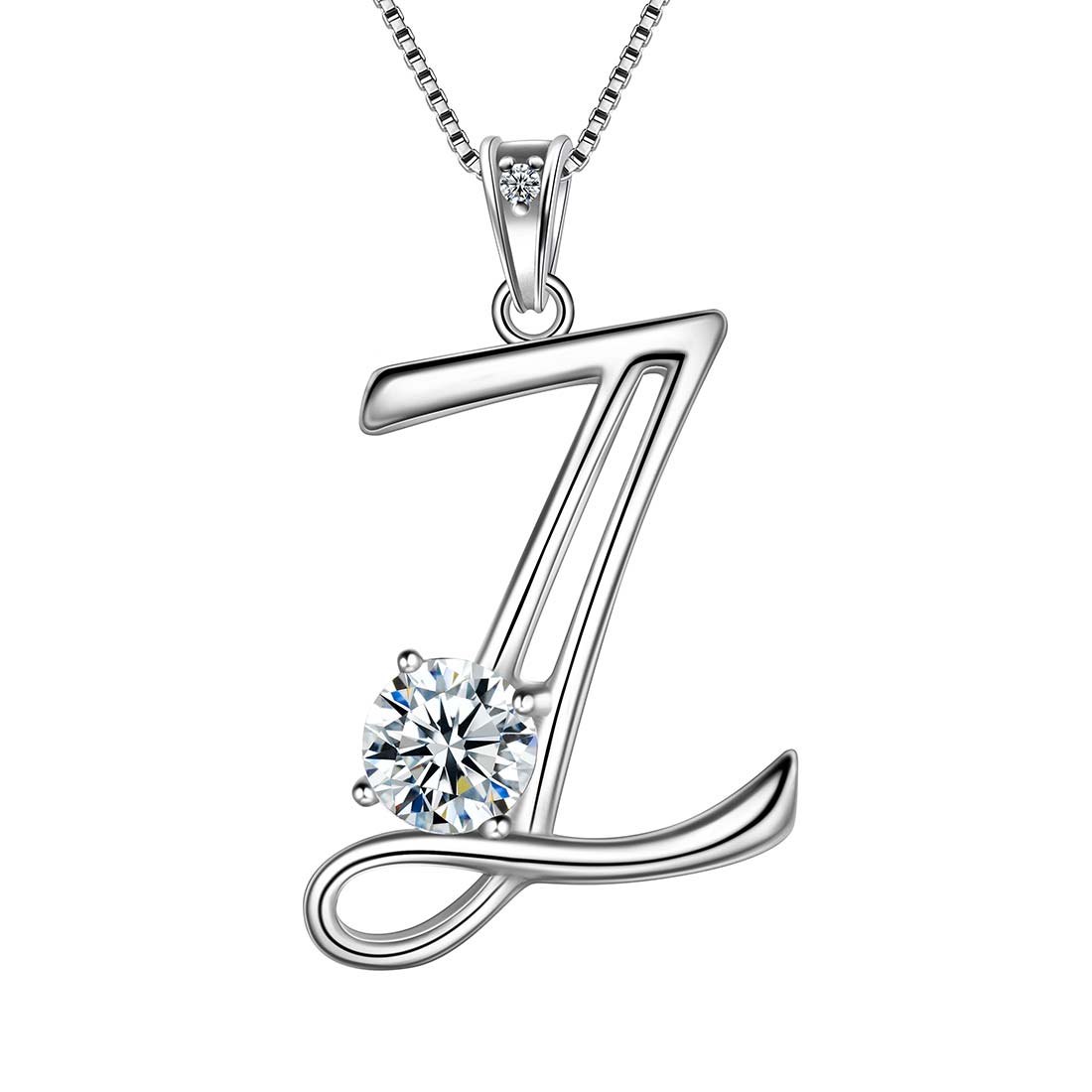 Tokyo Mart Women Initial Z Letter Pendant Necklace Girl Name Jewelry Gift 925 Sterling Silver