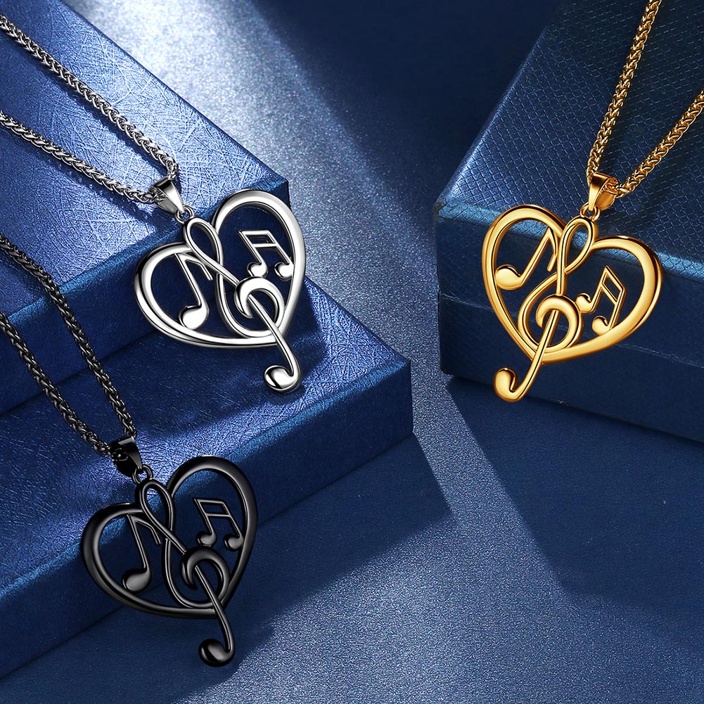 Tokyo Mart Women Musical Note Necklace Heart Treble Clef Music Note Pendant Jewelry Gifts for Music Lover