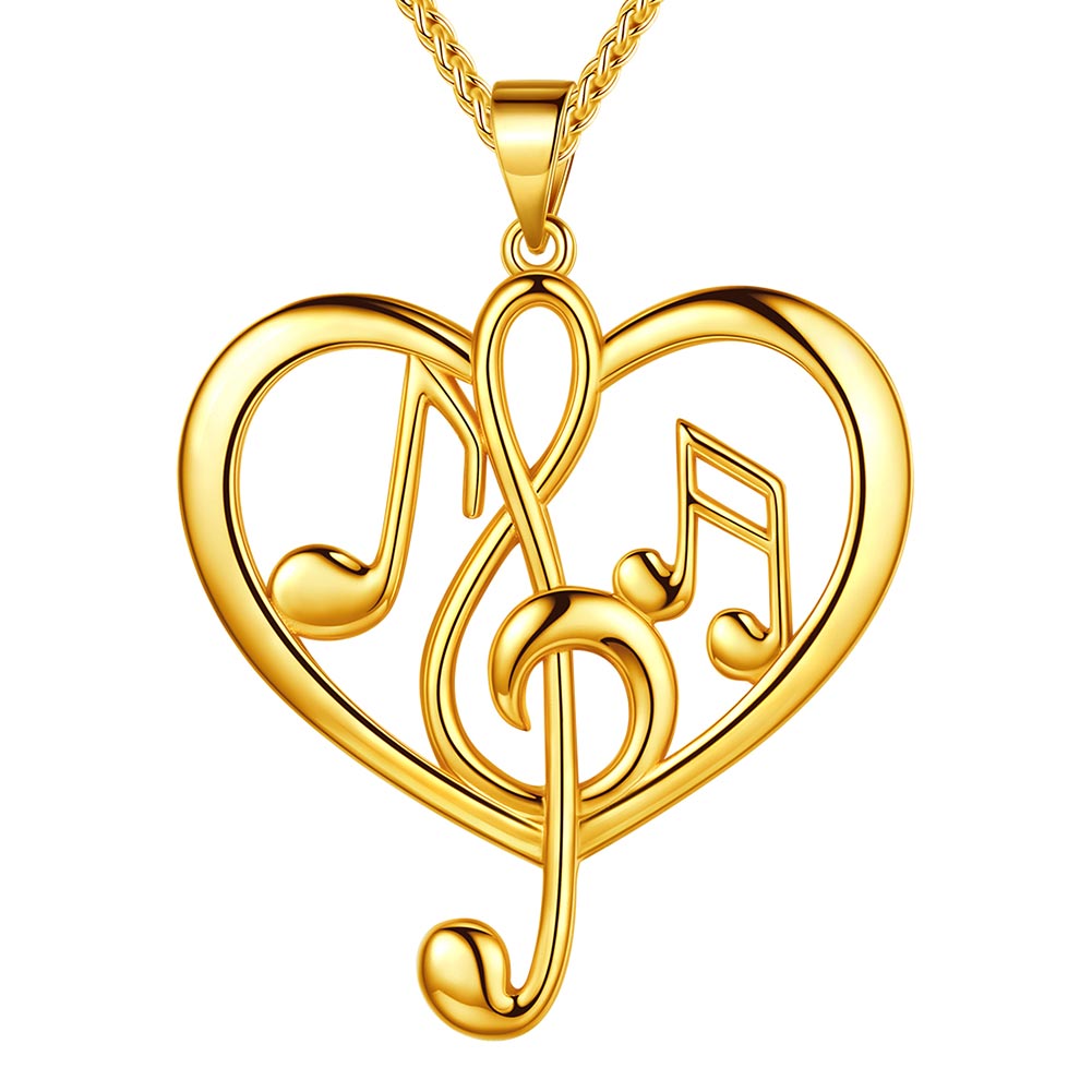 Tokyo Mart Women Musical Note Necklace Heart Treble Clef Music Note Pendant Jewelry Gifts for Music Lover